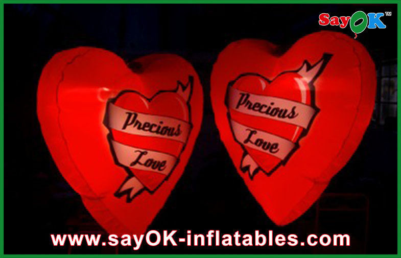 Night Inflatable Led Heart Lighting Decoration For Advertising
