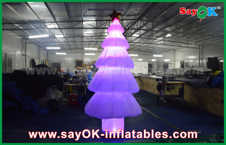 3m Inflatable Light Decoration LED Lighting Christmas Tree With Nylon Material