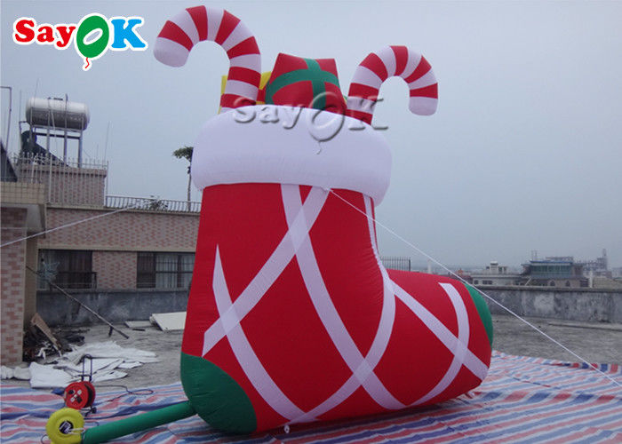 Commercial Red 210D Inflatable Stocking Socks With Candy