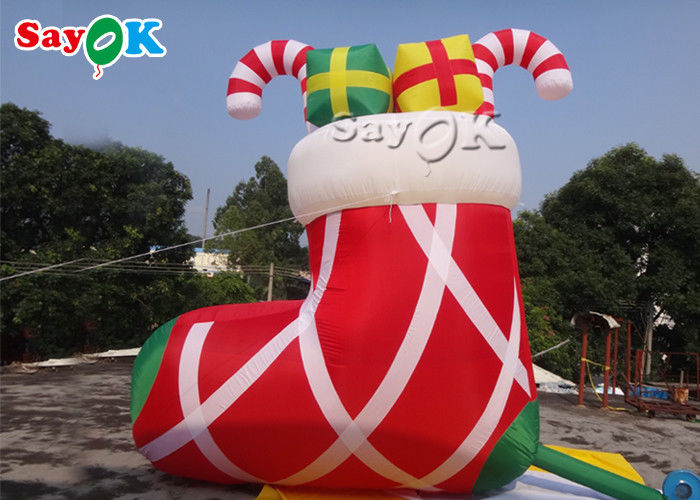 Commercial Red 210D Inflatable Stocking Socks With Candy