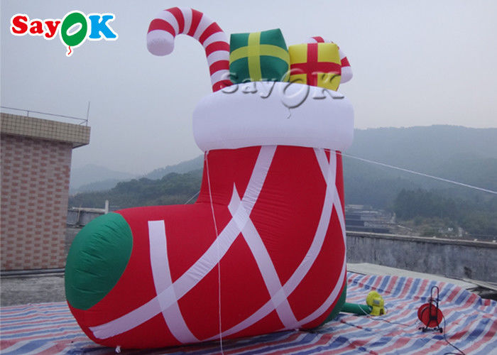 Commercial Red 210D Inflatable Stocking Socks With Candy