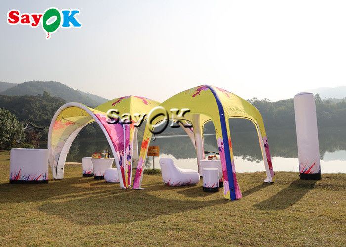 Go Outdoors Air Tent TPU Full Printing Awning Inflatable X Tent 5m 17ft  For Advertising