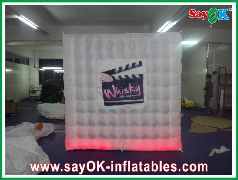 Kids Photo Booth One Door Inflatable Photobooth 210D Oxford Cloth With Led Lights Versatile