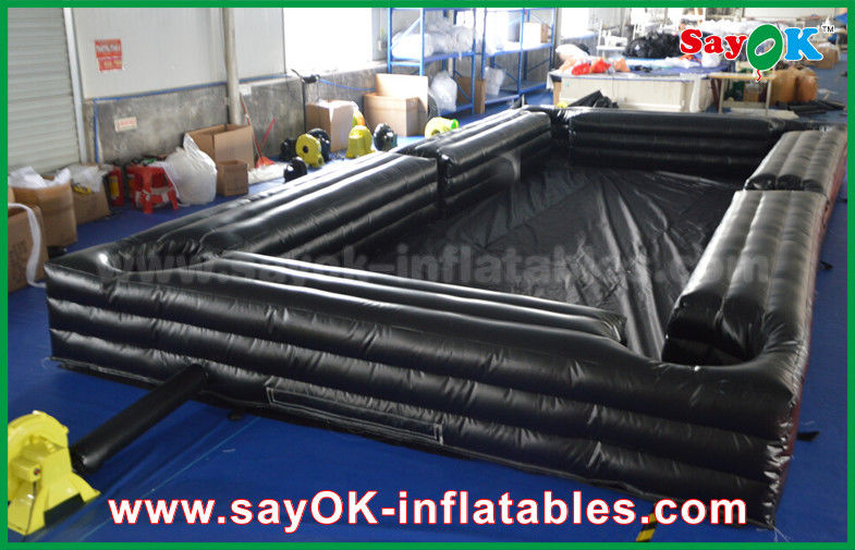 Inflatable Games For Kids Customized Black Inflatable Sports Games Snookball Tables 0.55mm PVC With Balls