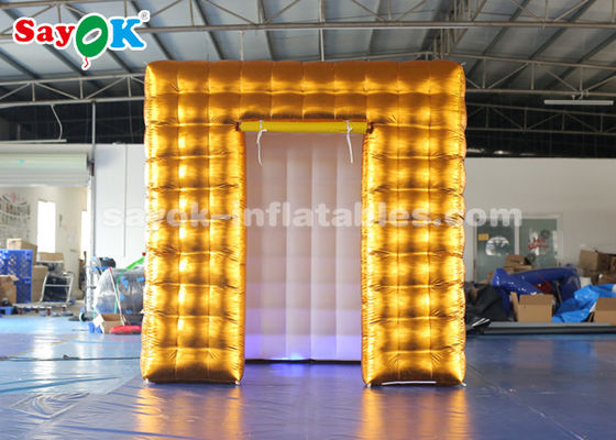 يعرض كشك الحدث 2.5M الذهبي نفخ LED كشك الصور الهوائية مع أضواء ملونة SGS ROHS