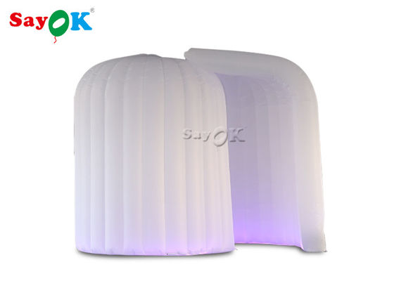 استوديو الصور الاحترافي 3 * 2 * 2.3 متر LED Igloo قابل للنفخ كابينة تصوير محمولة مع ستارة باب واحد