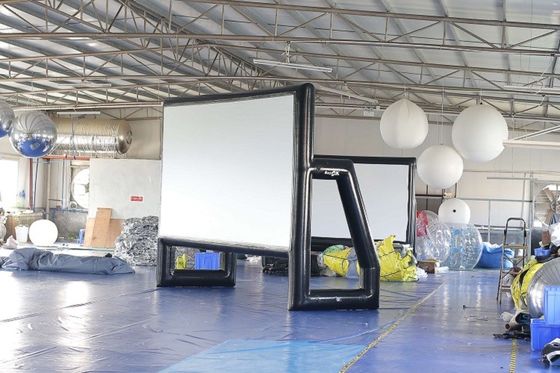 تفجير شاشة العرض في الهواء الطلق محكم PVC القماش المشمع نفخ شاشة السينما