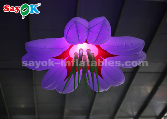 ملونة 1.5m إضاءة قابلة للنفخ الديكور / تنفخ فوق معلق زهرة LED